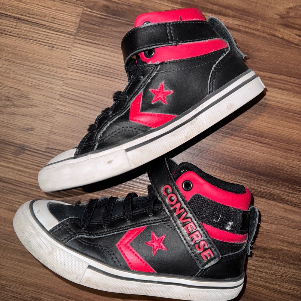 Converse Kids Black and Red High-Top Sneakers
